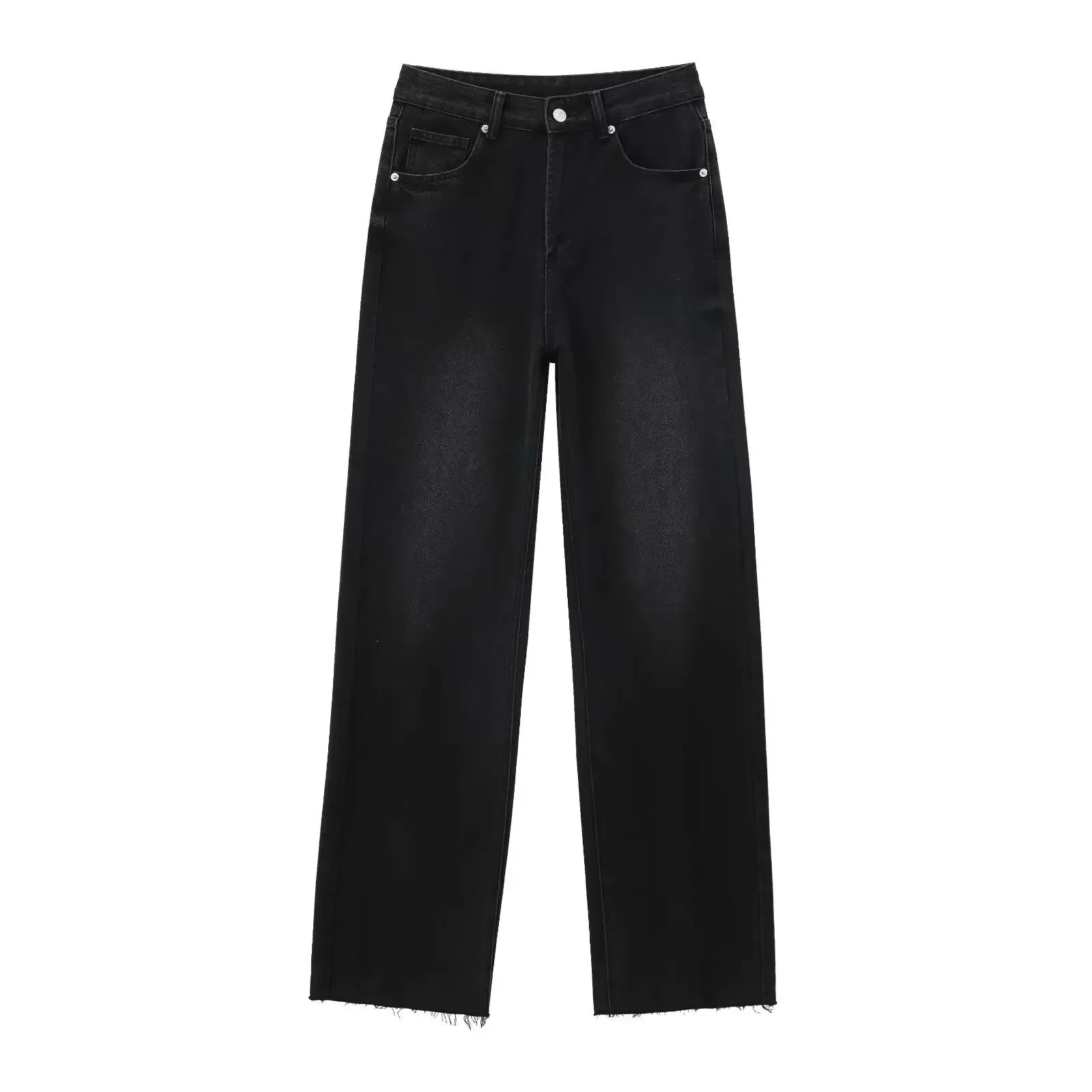 Mode Pure | Jean Noir Élégant à Finition Brute