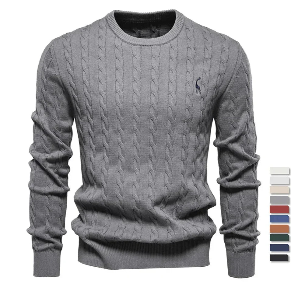 Mode Pure | Pull Tricoté avec Broderie de Girafe