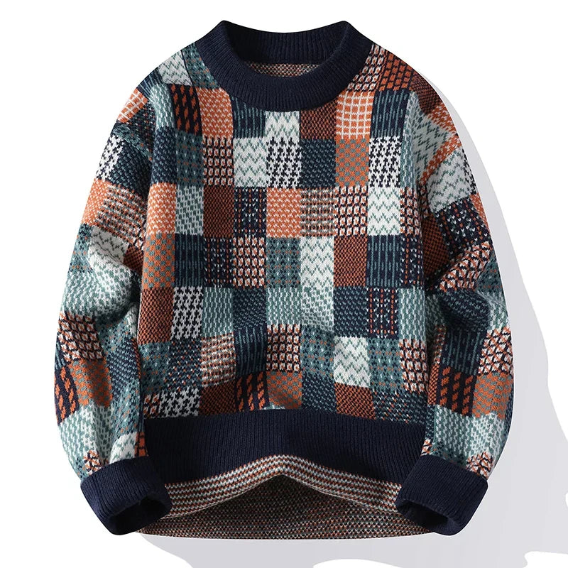 Mode Pure™ | Pull en Cachemire Vintage Patchwork pour Hommes