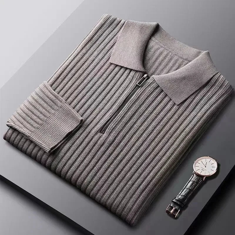 Mode Pure | Polo léger à rayures à manches longues