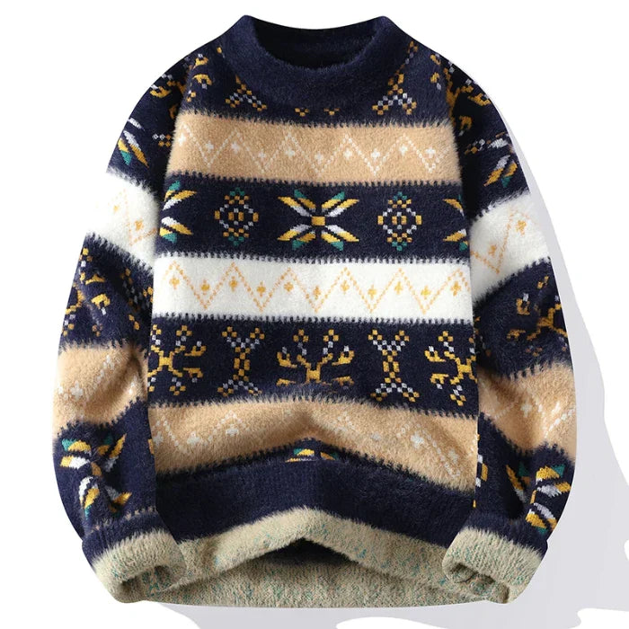 Mode Pure™ | Pull en Cachemire Imprimé Vintage pour Homme