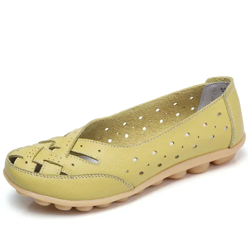 Mode Pure | Chaussures en cuir plat creux et respirant
