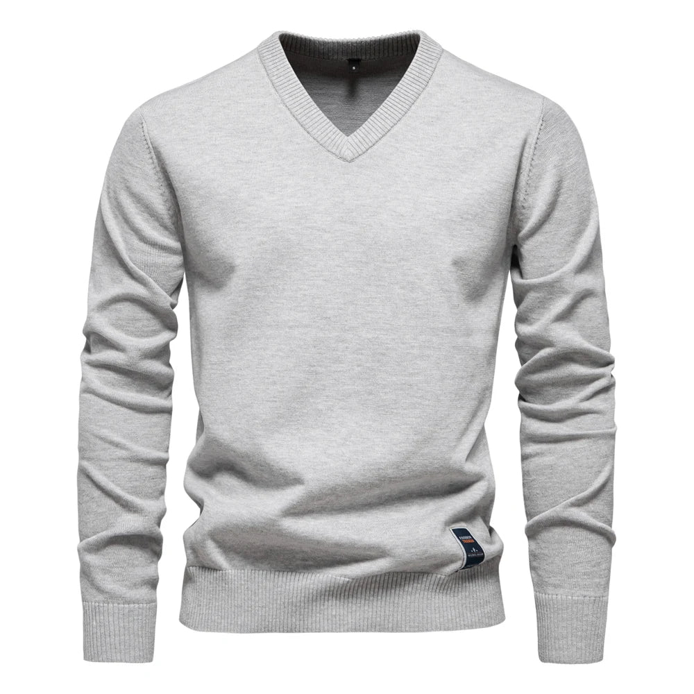 Mode Pure | Pull en Coton Solide Col V