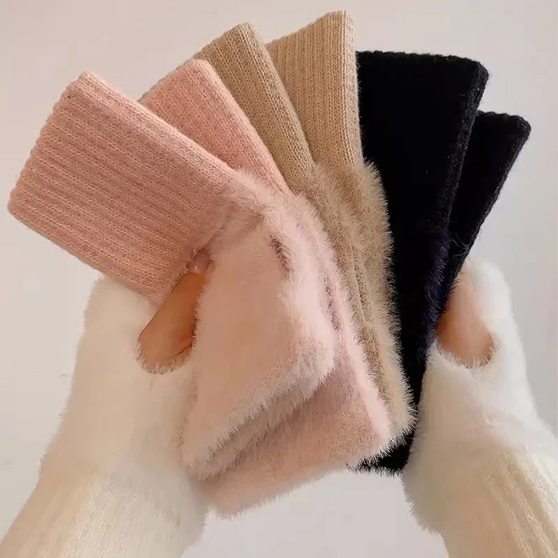 Mode Pure | Gants sans doigts en tricot douillet