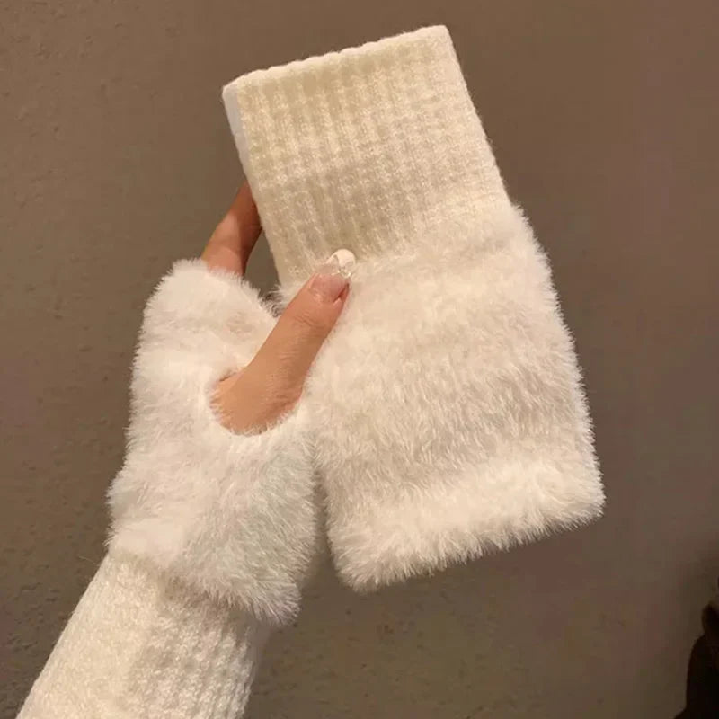 Mode Pure | Gants sans doigts en tricot douillet
