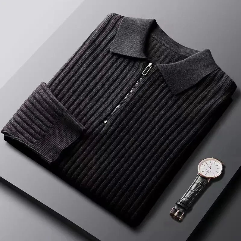 Mode Pure | Polo léger à rayures à manches longues