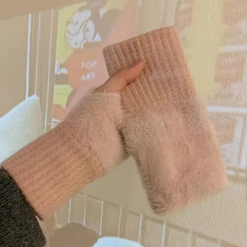 Mode Pure | Gants sans doigts en tricot douillet