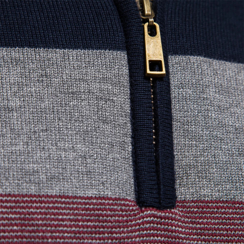 Mode Pure | Pull zippé patchwork chaud