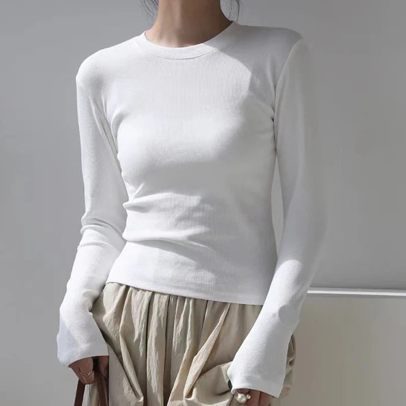 Mode Pure | Haut Basique Manches Longues en Coton