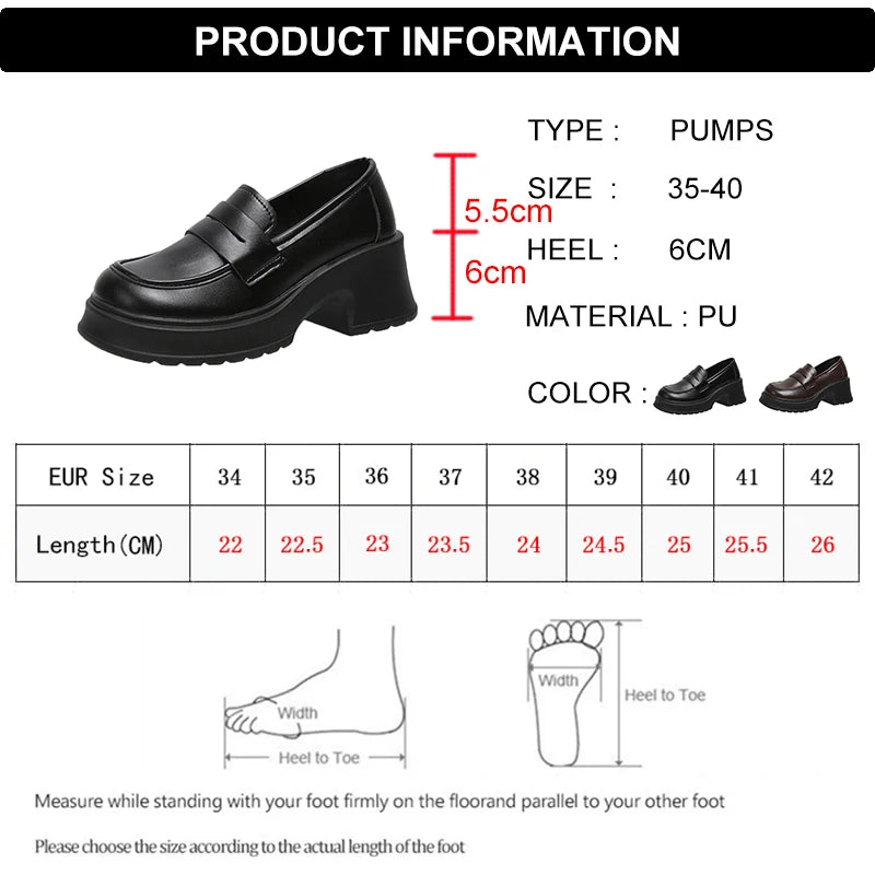 Lucyever Dames Loafers 2024 Printemps Style Britannique Slip On Plateforme Mary Jane Chaussures Femme Uniforme Jijk Japonais Chaussures Lolita Femmes