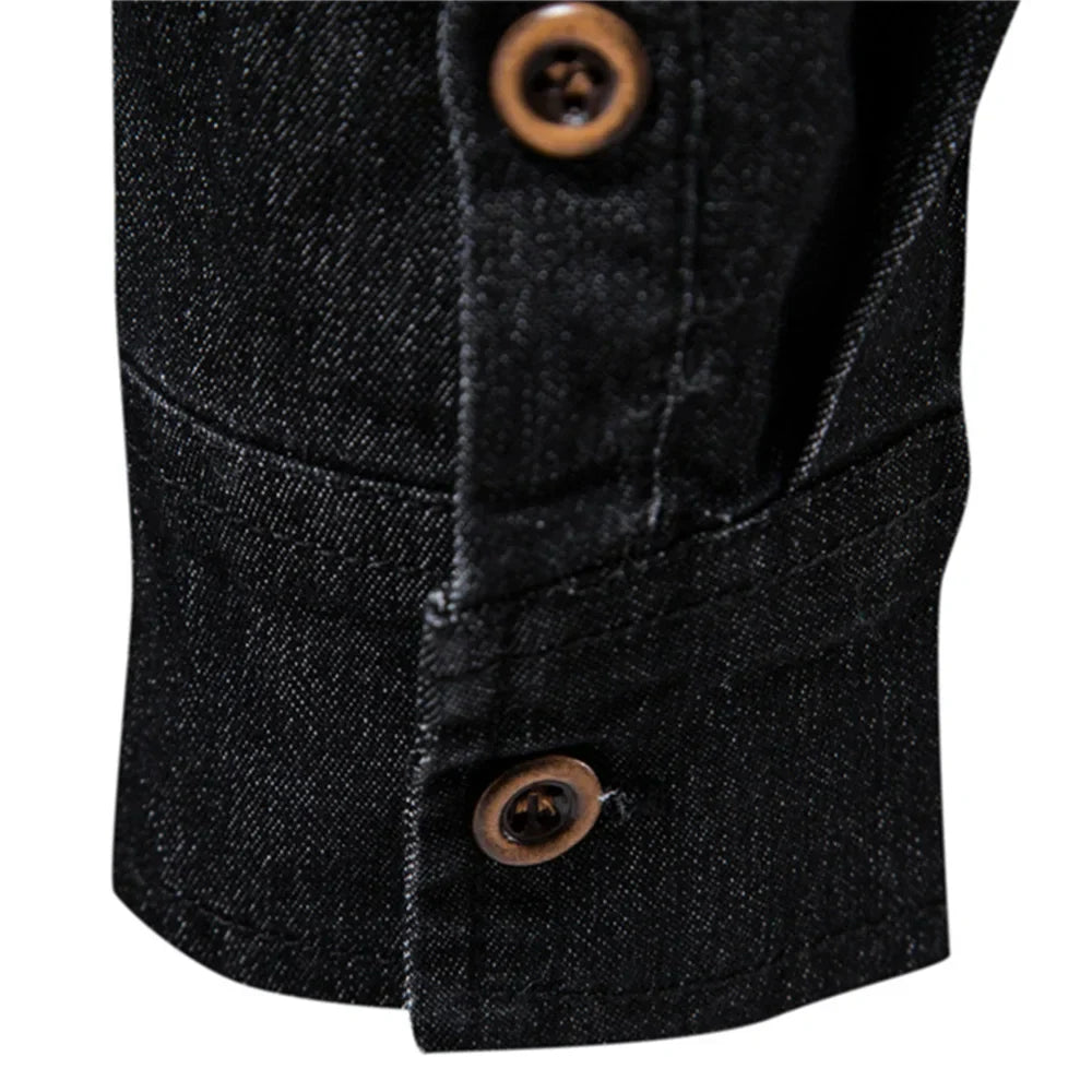 Mode Pure | Chemise en Denim Coton Élastique pour Hommes