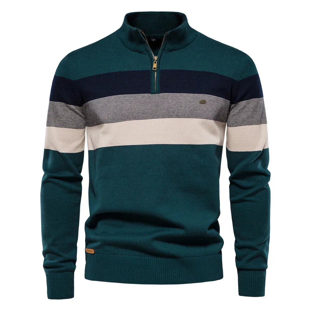 Mode Pure | Pull zippé patchwork chaud