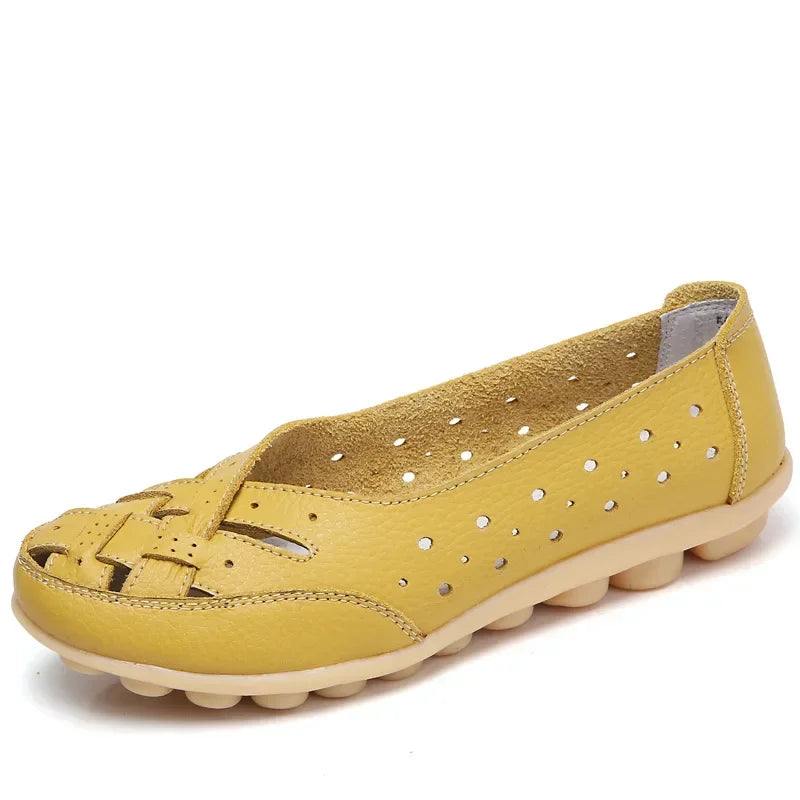 Mode Pure | Chaussures en cuir plat creux et respirant