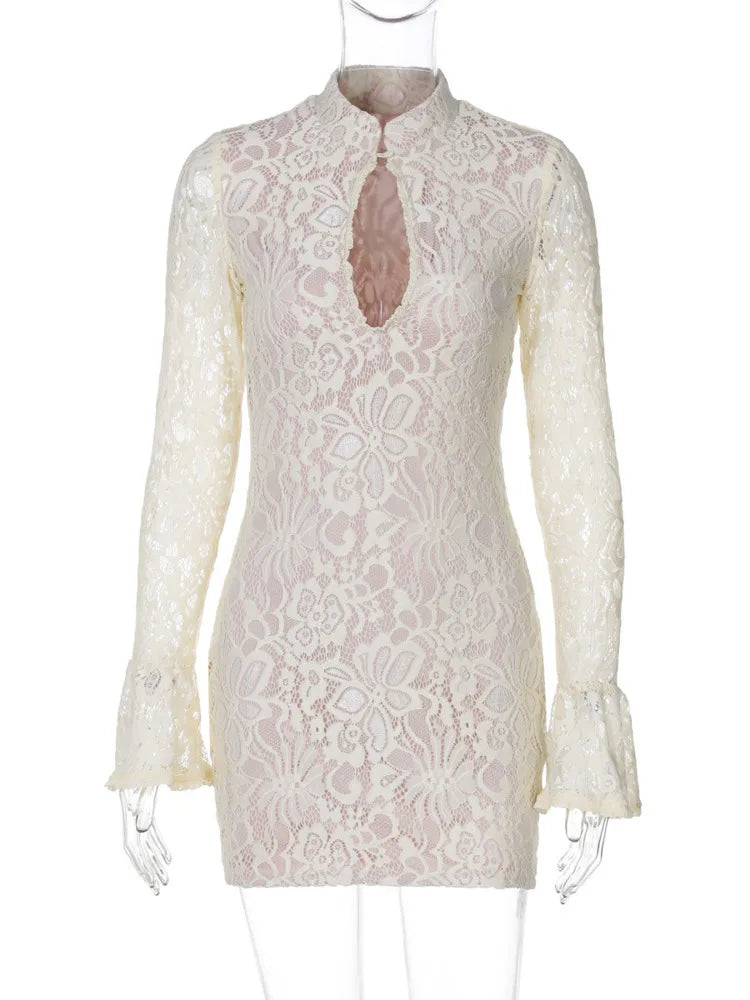 Gabrielle | Robe en dentelle élégante avec manches évasées