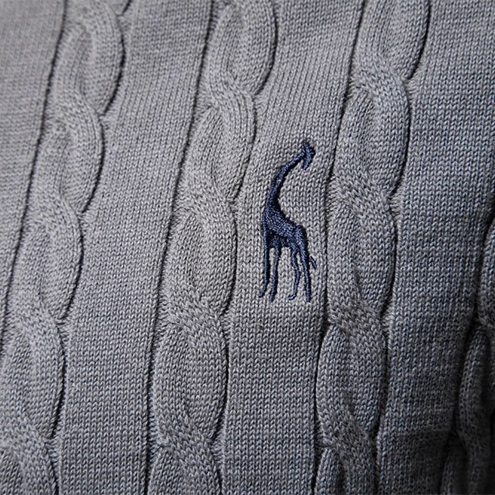 Mode Pure | Pull Tricoté avec Broderie de Girafe