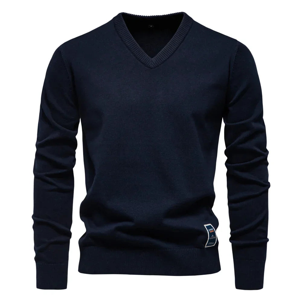 Mode Pure | Pull en Coton Solide Col V