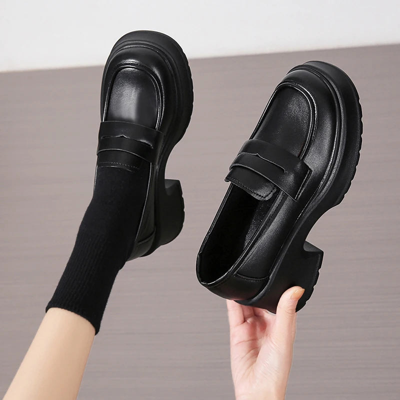Lucyever Dames Loafers 2024 Printemps Style Britannique Slip On Plateforme Mary Jane Chaussures Femme Uniforme Jijk Japonais Chaussures Lolita Femmes