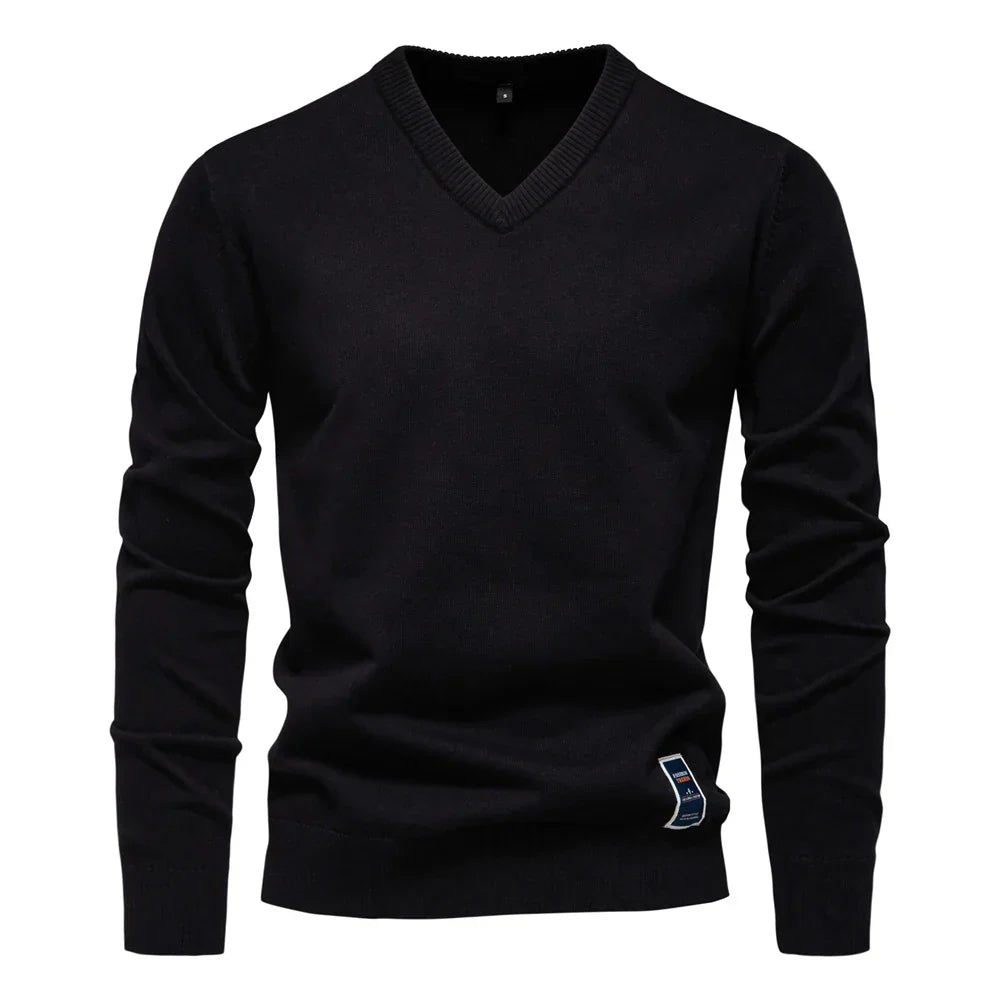 Mode Pure | Pull en Coton Solide Col V