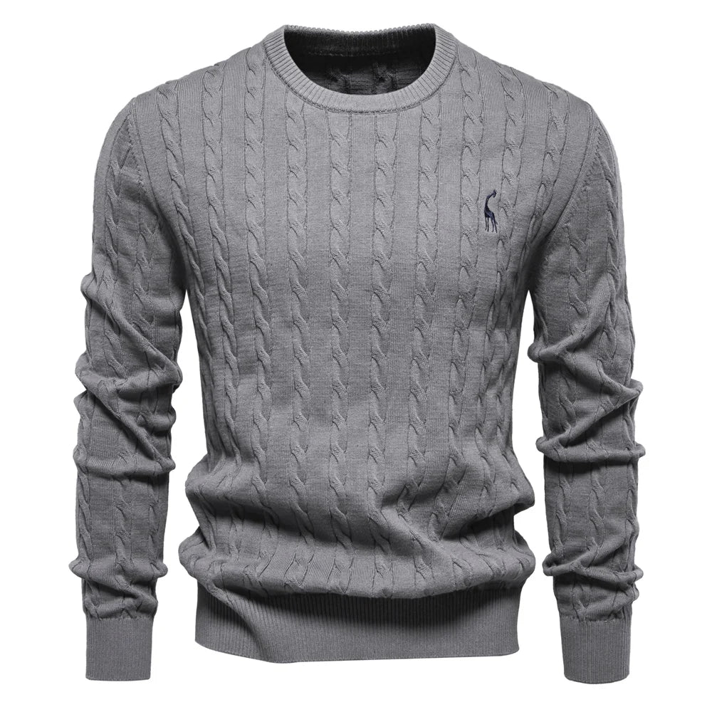Mode Pure | Pull Tricoté avec Broderie de Girafe