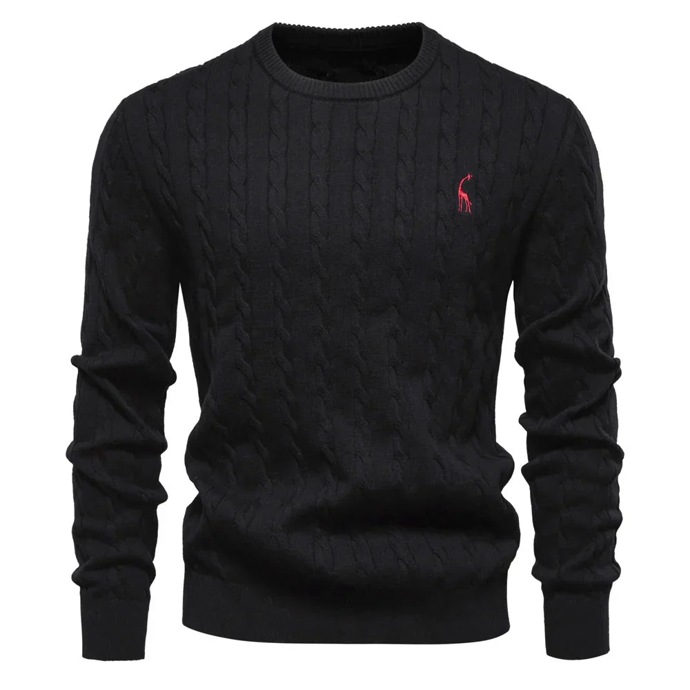 Mode Pure | Pull Tricoté avec Broderie de Girafe