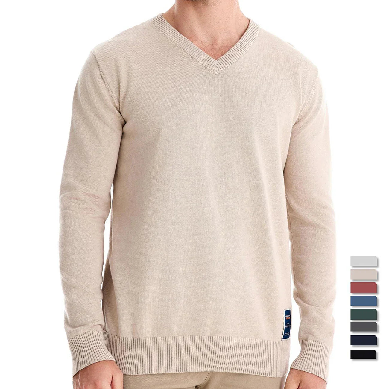 Mode Pure | Pull en Coton Solide Col V