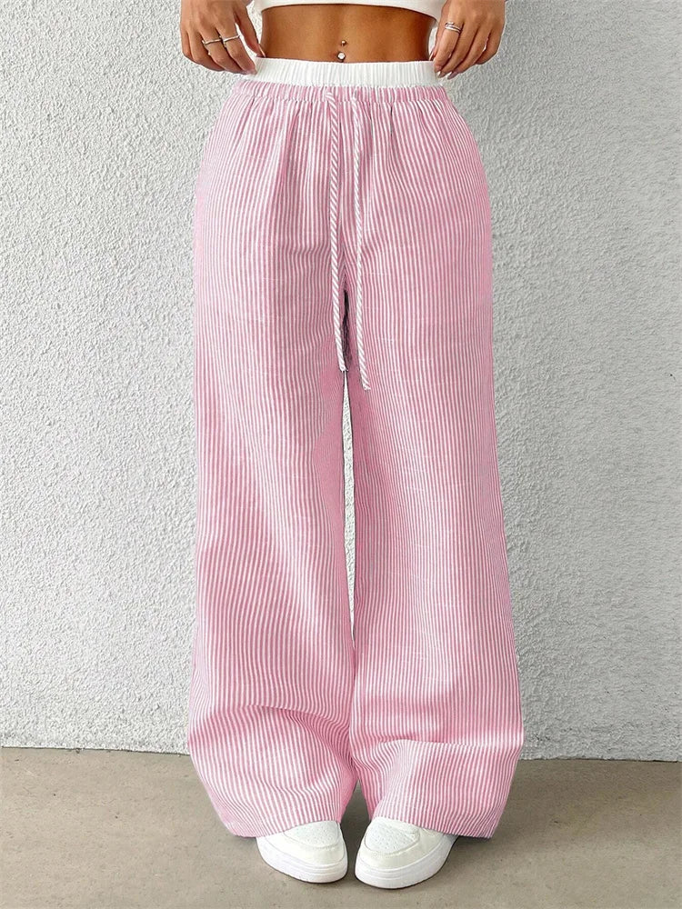 Mode Pure | Pantalon Large Rayé