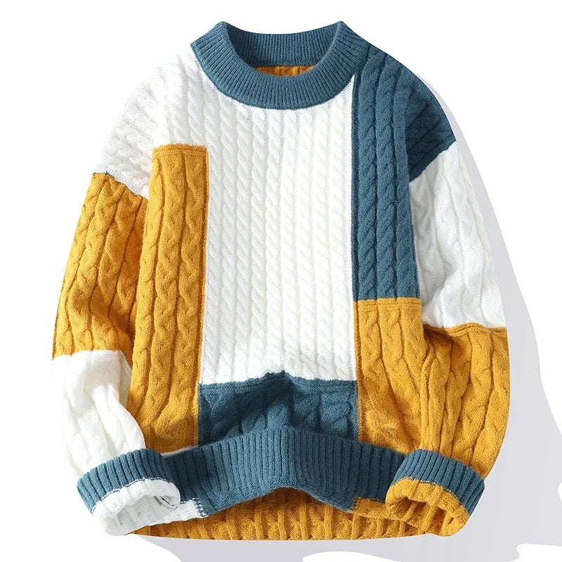 Mode Pure™ | Pull Color Block Détendu pour Homme