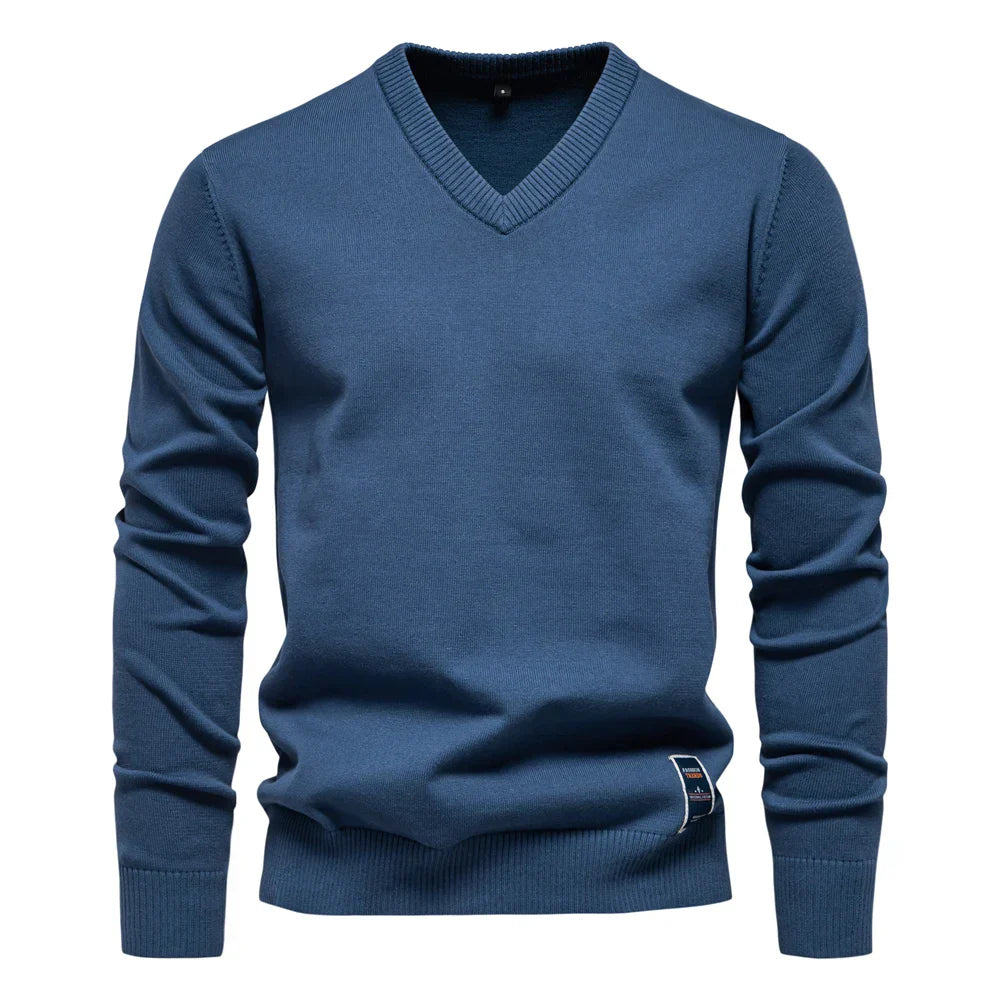Mode Pure | Pull en Coton Solide Col V