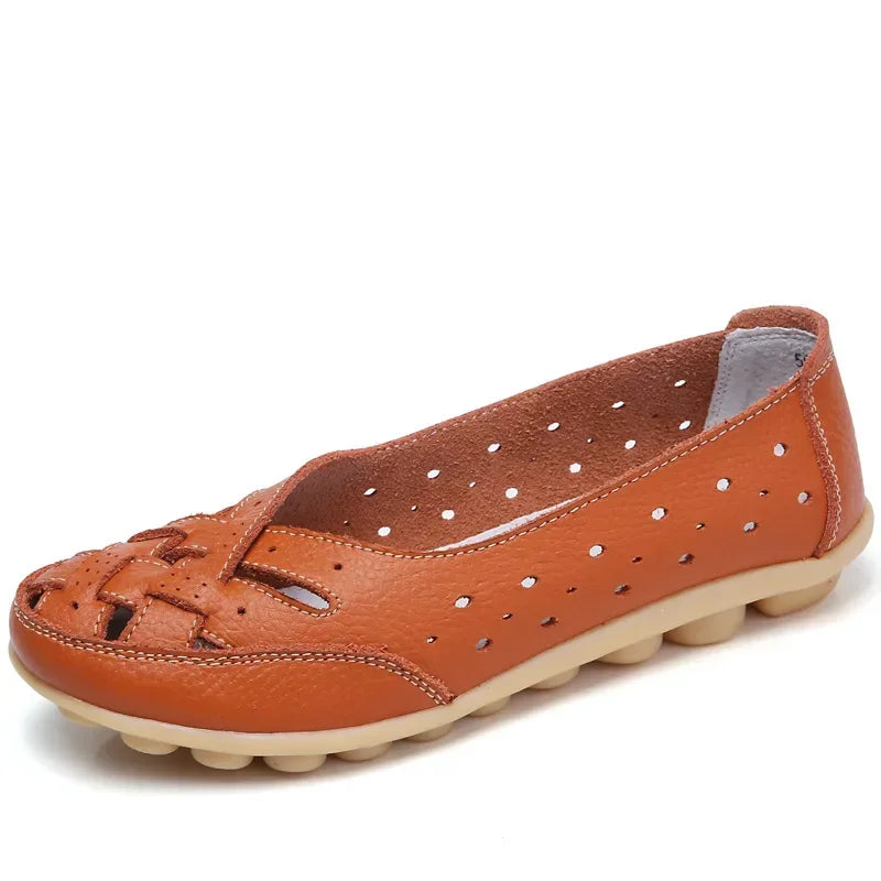 Mode Pure | Chaussures en cuir plat creux et respirant
