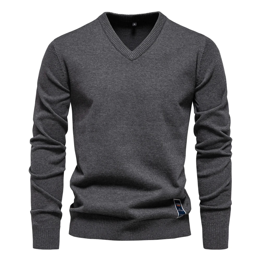 Mode Pure | Pull en Coton Solide Col V