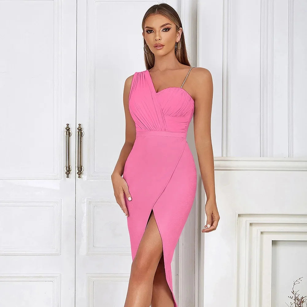 Florine | Robe asymétrique avec plis et fente