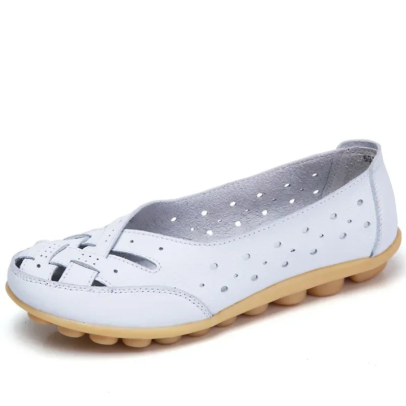 Mode Pure | Chaussures en cuir plat creux et respirant