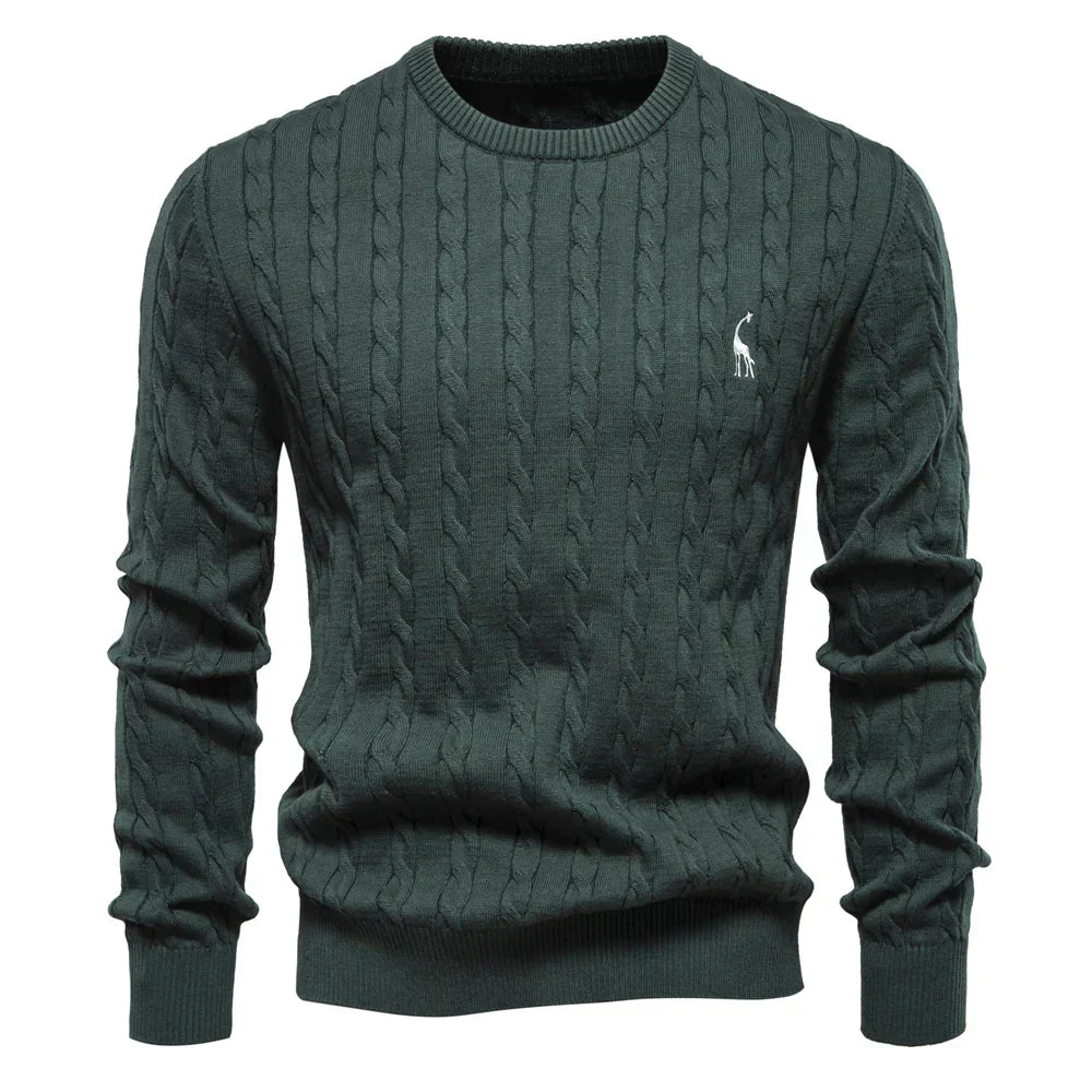 Mode Pure | Pull Tricoté avec Broderie de Girafe