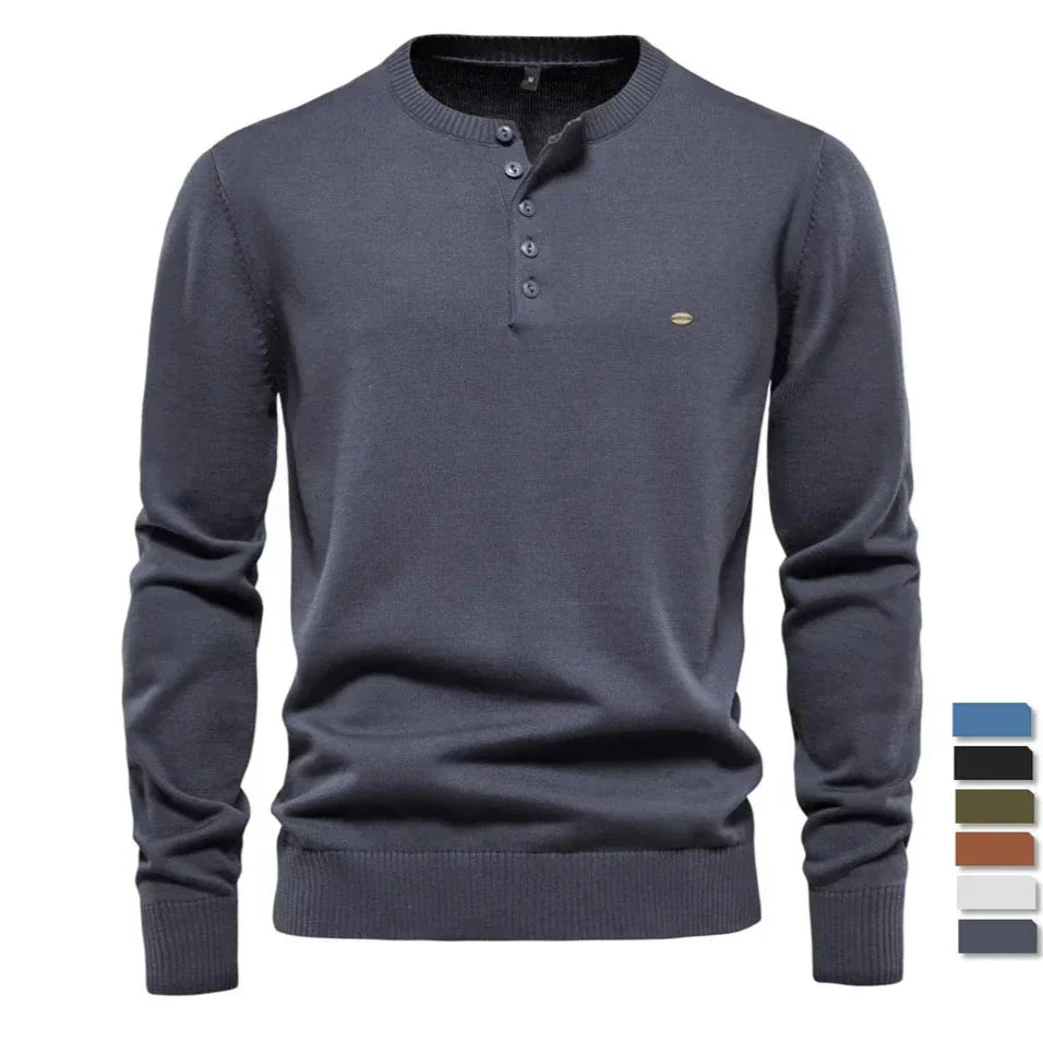 Mode Pure | Pull Henley Décontracté pour Hommes