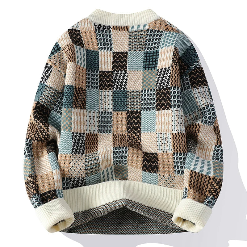 Mode Pure™ | Pull en Cachemire Vintage Patchwork pour Hommes
