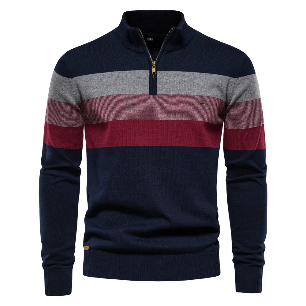 Mode Pure | Pull zippé patchwork chaud