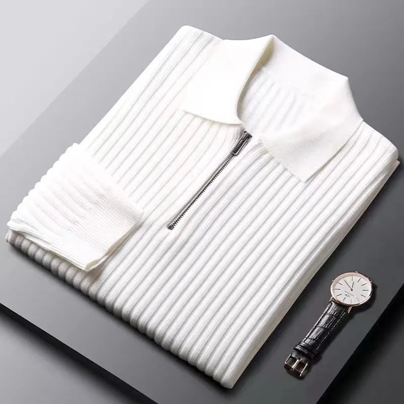 Mode Pure | Polo léger à rayures à manches longues