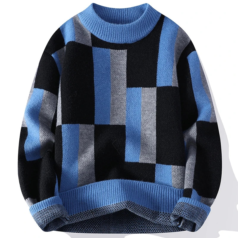 Mode Pure™ | Pull à col montant à carreaux pour hommes