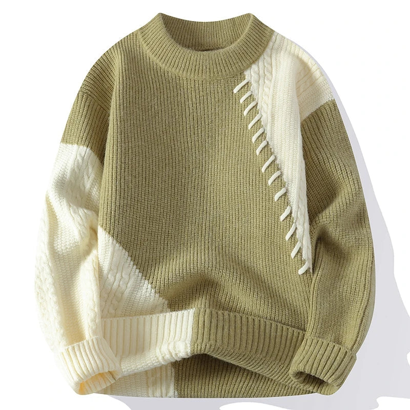 Mode Pure™ | Pull décontracté à patchwork pour hommes