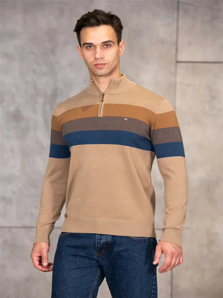 Mode Pure | Pull zippé patchwork chaud