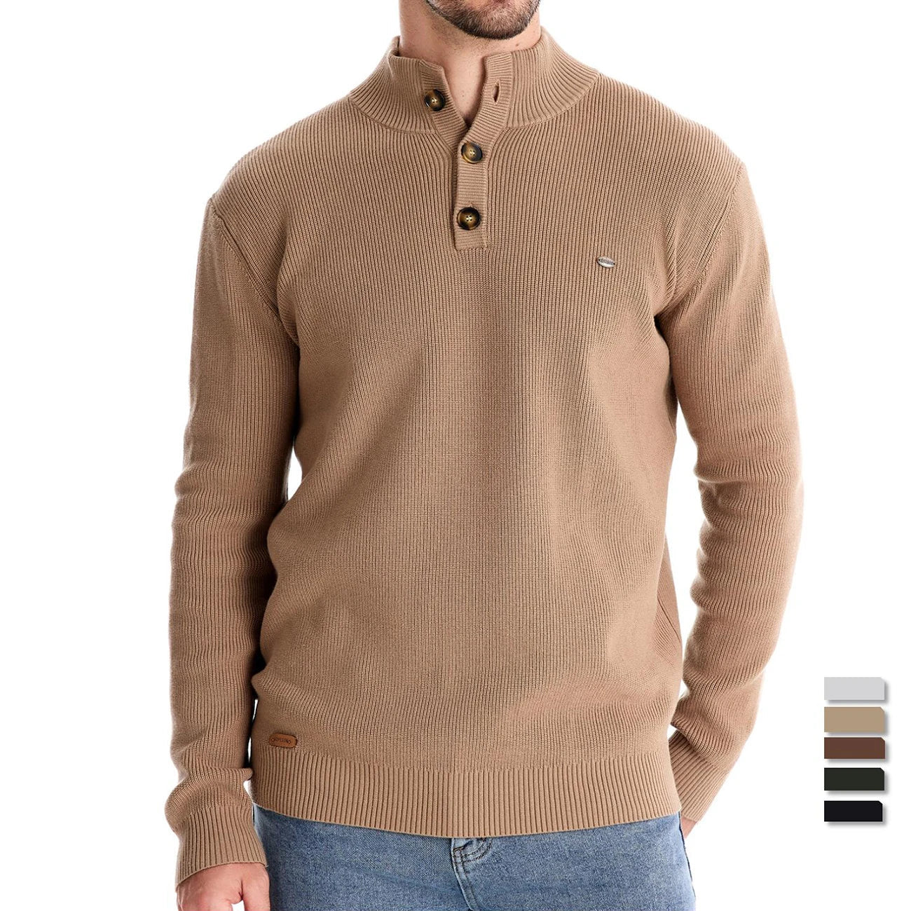 Mode Pure | Pull à boutons tricoté pour hommes