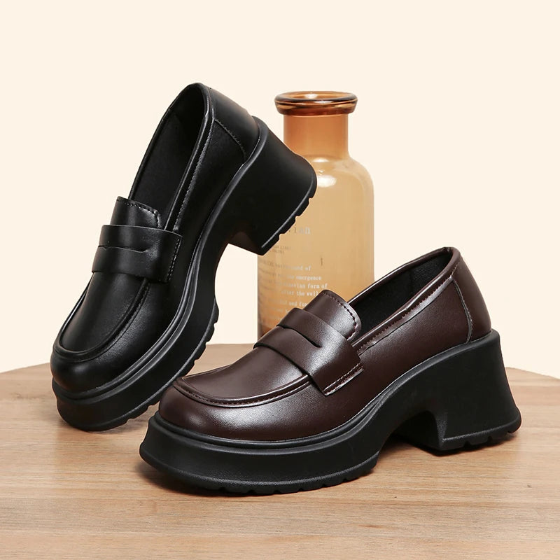 Lucyever Dames Loafers 2024 Printemps Style Britannique Slip On Plateforme Mary Jane Chaussures Femme Uniforme Jijk Japonais Chaussures Lolita Femmes