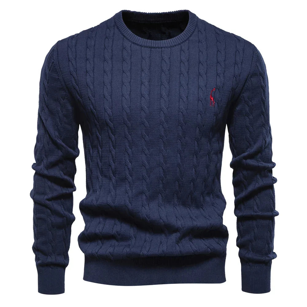 Mode Pure | Pull Tricoté avec Broderie de Girafe
