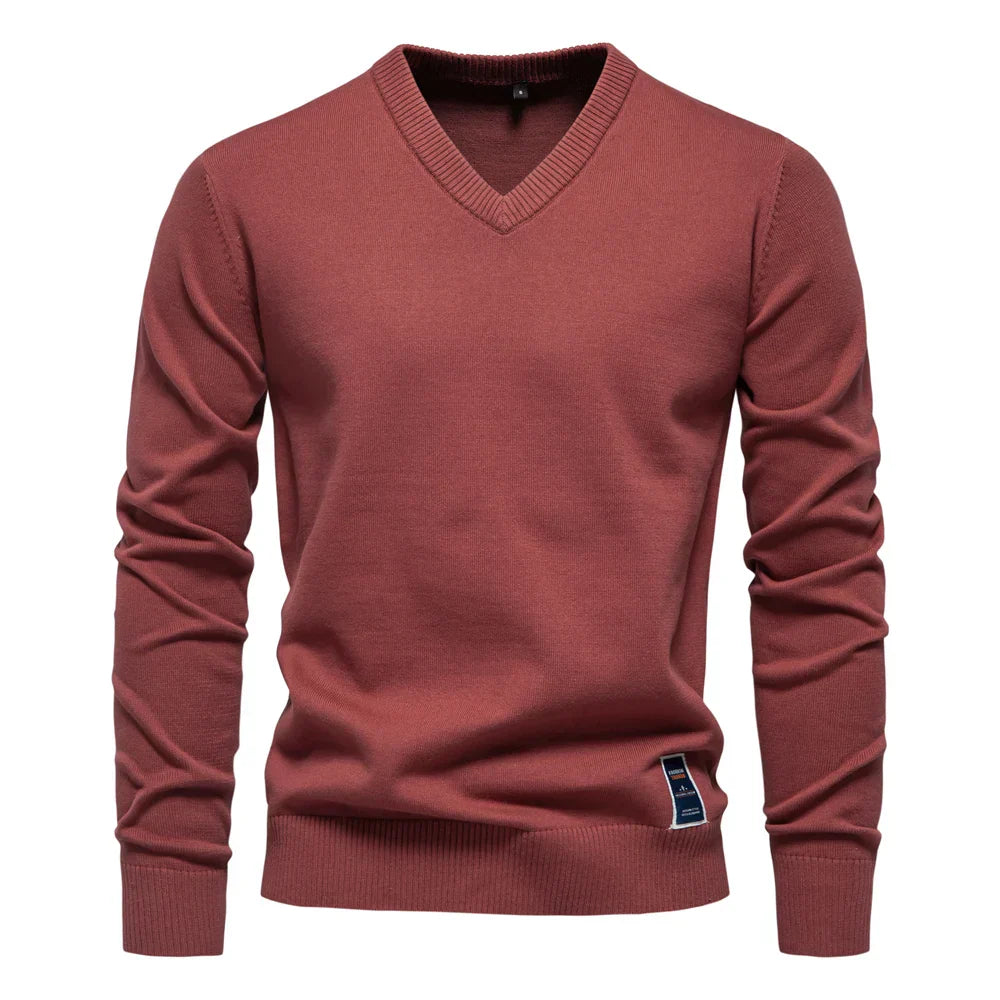 Mode Pure | Pull en Coton Solide Col V