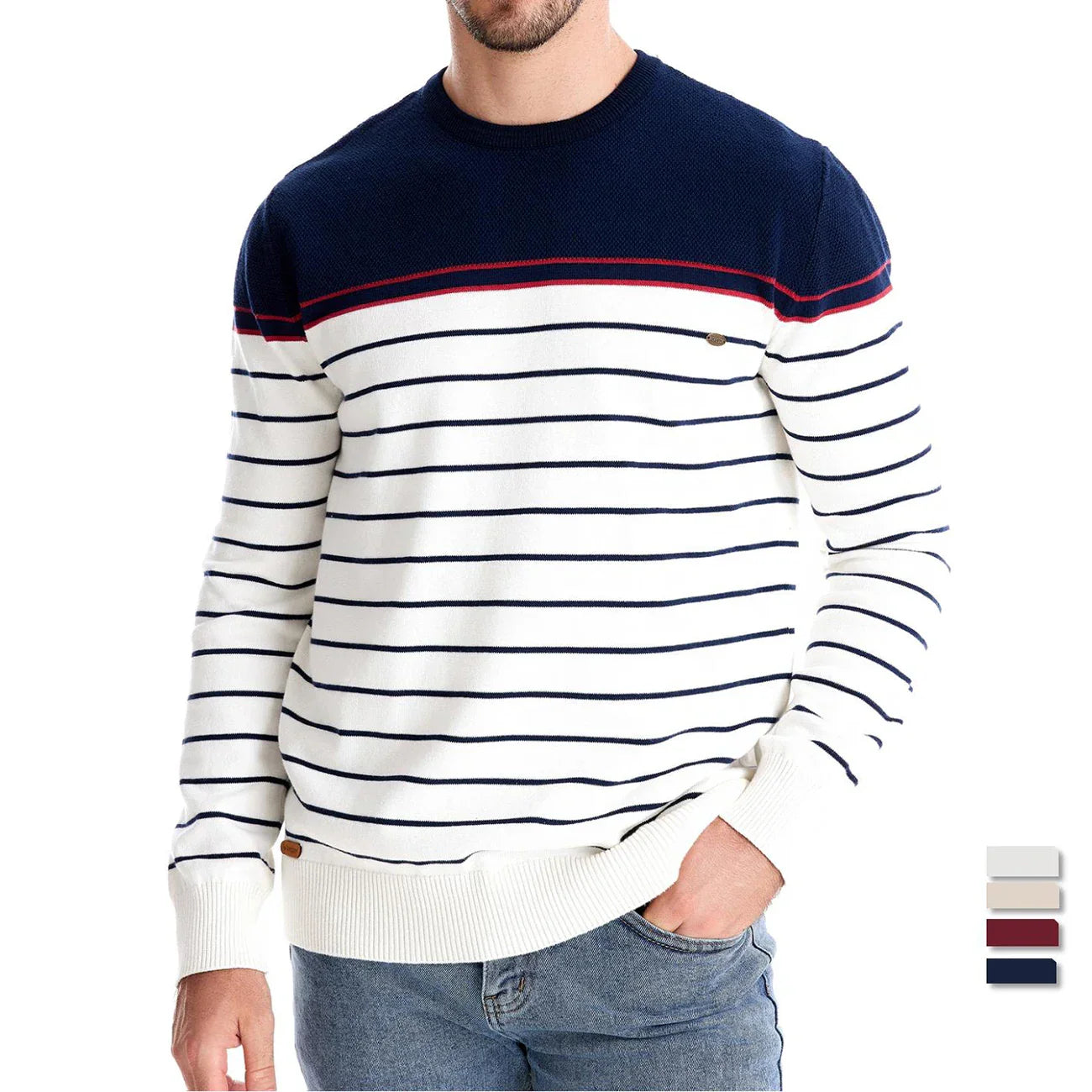 Mode Pure | Pull en Coton Rayé pour Hommes