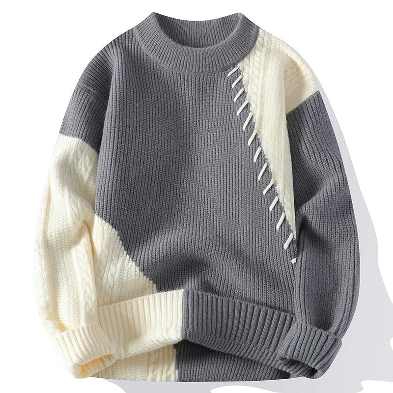 Mode Pure™ | Pull décontracté à patchwork pour hommes
