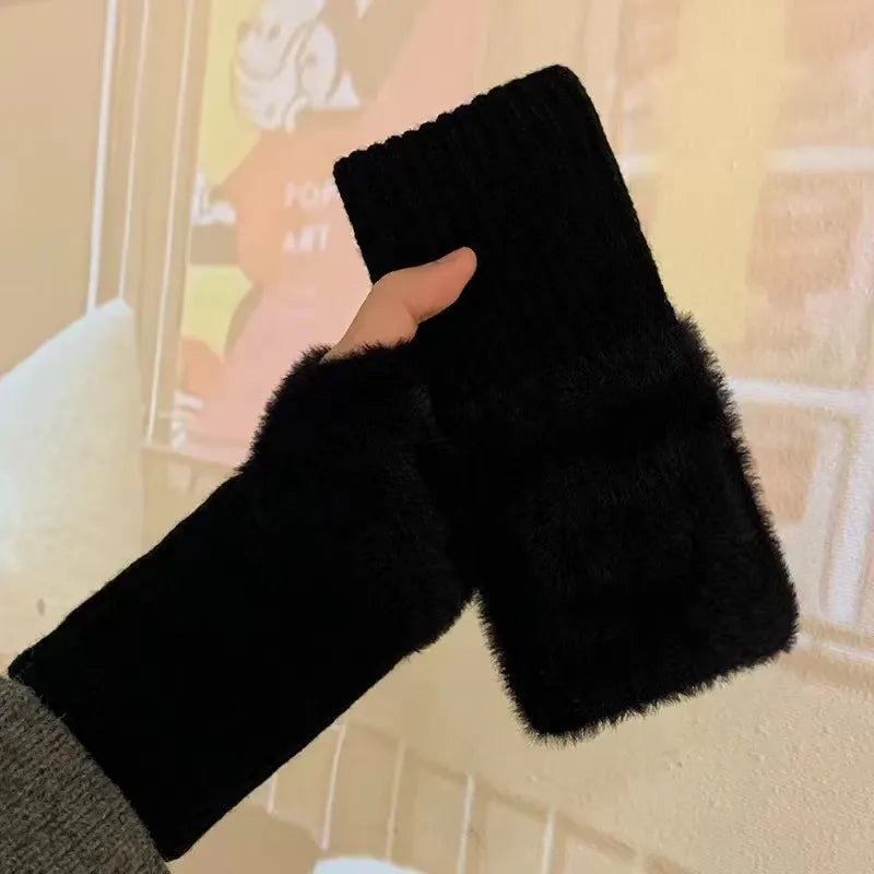 Mode Pure | Gants sans doigts en tricot douillet