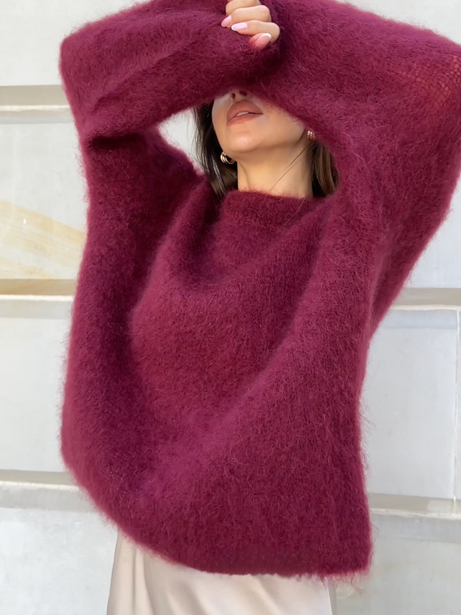 Mode Pure™ | Pull Col Rond en Mohair