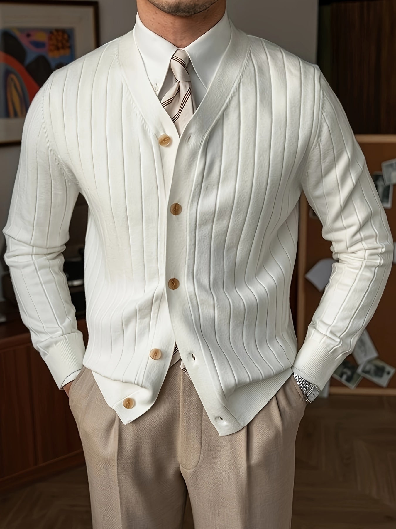 Mode Pure | Gilet à Boutons V-Cou Stylé pour Hommes