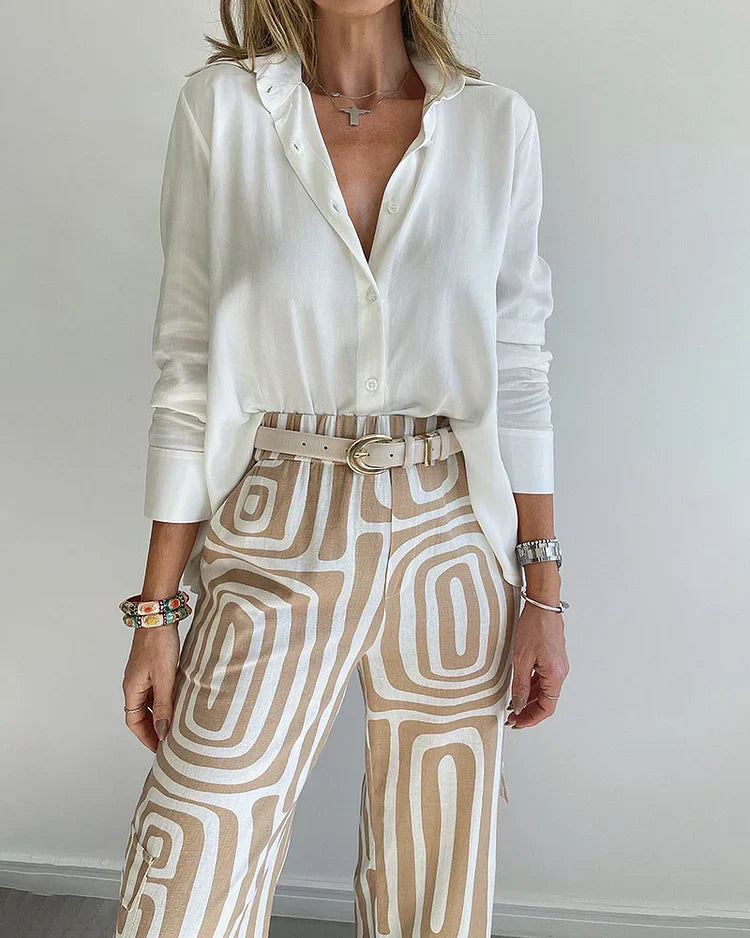 Ensemble Pantalon Élégant Kammay – Inclus Blouse et Ceinture